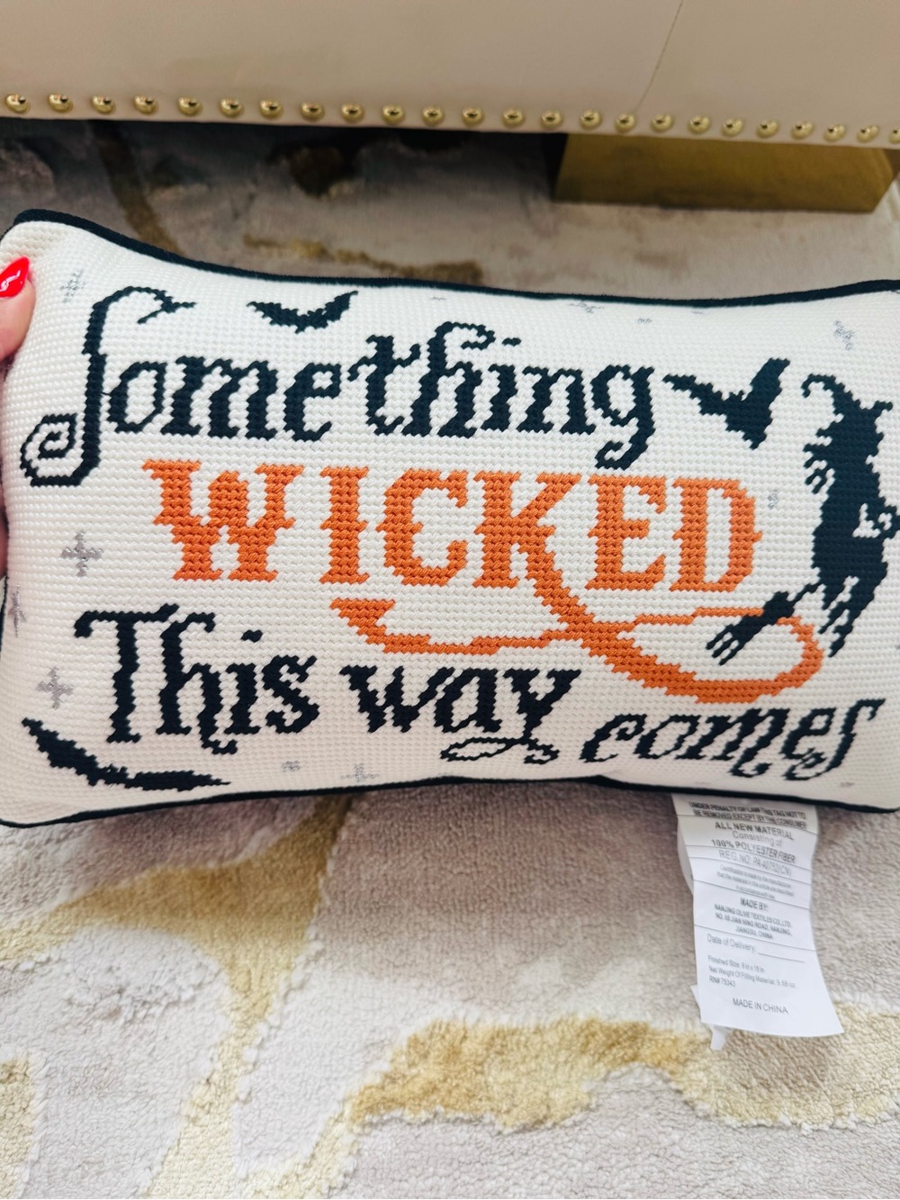 Something Wicked This Way
Comes - Halloween Needlepoint
Decorative Pillow NWT - Picture 2 of 5